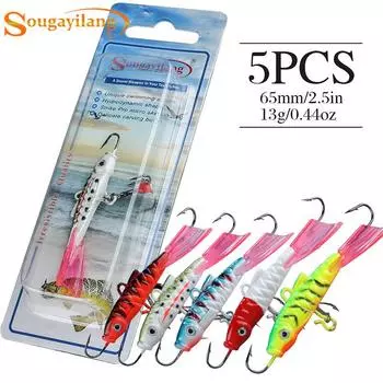 Приманки для зимней рыбалки 5 шт. металлические рыболовные крючки для спорта на открытом воздухе, зимние рыболовные инструменты, аксессуары для рыбалки 5pcs