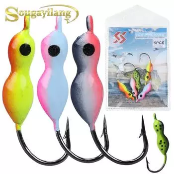 Приманки для зимней рыбалки, 5 шт., приманки для пресноводной морской рыбалки, приманки для зимней рыбалки на открытом воздухе, снасти для зимней рыбалки на открытом воздухе