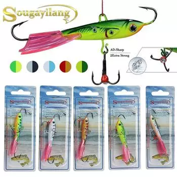 Приманки для зимней рыбалки, 5 шт., вертикальные приманки для джиговой ловли, зимние приманки для рыбалки на льду, металлические свинцовые приманки для рыбалки 5Pcs