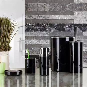 Primanova Leno Набор аксессуаров для ванной комнаты из 5 предметов, черный