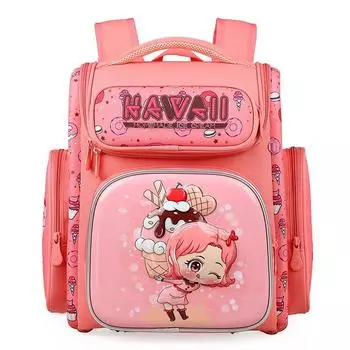 Primary School Student Schoolbag 1234 Grade Boys and Girls Waterproof and Lightweight Spine Protection Kids Integrated Lightweight Export Backpack Pink Girl