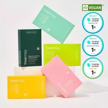 Prime Vegan Ampoule Mask 10 листов, 5 видов, выберите 1 Pink Collagen 10 sheets
