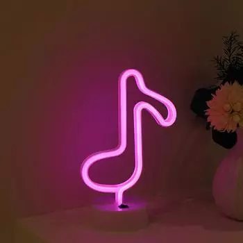 Примечание J-образные неоновые вывески с основанием, светодиодные фонари, атмосферное освещение для стены, ночник с питанием от USB/батареи для дня рождения, вечеринки