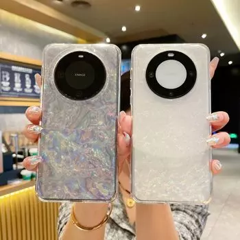 Применимо к Huawei Mate60Pro чехол с рисунком оболочки ins чехол для мобильного телефона Pura70 красочный усовершенствованный защитный чехол Sense 50 от падения Huawei Mate60 прозрачный белый