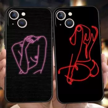 Применимо к iPhone16 чехол для мобильного телефона новый чехол для мобильного телефона с парой линий iPhone13