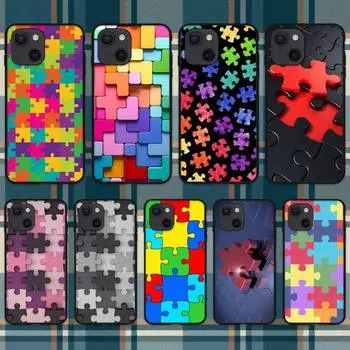 Применимо к iPhone16 чехол для мобильного телефона новый квадратный игровой пазл живопись печать чехол для мобильного телефона iPhone13