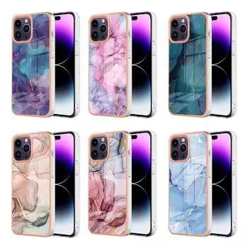 Применимо к iPhone16 Чехол для мобильного телефона с гальваническим мраморным узором Apple 15/14promax Ink Color 13pro Cross-border iphone16 Pro Max