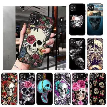 Применимо к iPhone16 Чехол для мобильного телефона Новый чехол для мобильного телефона с изображением черепа на Хэллоуин iPhone13