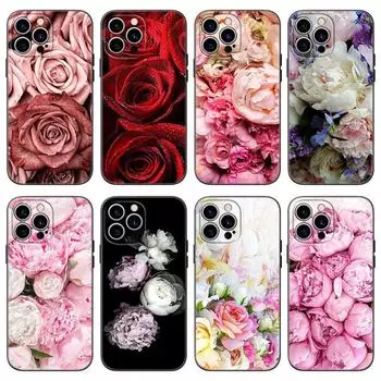 Применимо к iPhone16 чехол для мобильного телефона, новый чехол для мобильного телефона с парой роз и лилий iPhone13