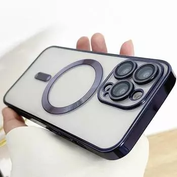 Применимо к iPhone16 гальваническое магнитное зарядное устройство 15pro мобильный телефон чехол 11 Apple 14 сплошной цвет 13 прозрачный 12x Apple 16