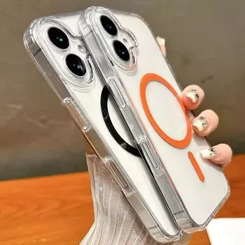 Применимо к iPhone16 Магнитный чехол для мобильного телефона 15 Прозрачный 11 Apple 16promax Трансграничный 14 Все включено 13 Нишевый 12 Apple 16