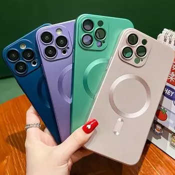 Применимо к iPhone16promax Чехол для мобильного телефона 16 Силикон 16plus Магнитное притяжение Apple 15 Аэрозольная краска 14 Ниша 13 Мягкий Apple 16