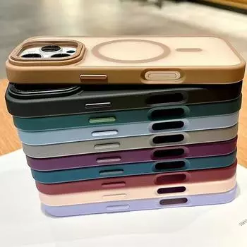Применимо к iPhone16promax Магнитный чехол для мобильного телефона 15 Полупрозрачный 14pro Матовый 13 Advanced Sense 12/11 Простой Apple 16
