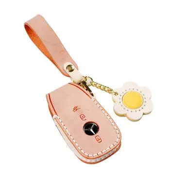 Применимо к комплекту ключей Mercedes-Benz 22 C-класс C260L новый S-класс S400L S450L Maybach S480 автомобильная сумка чехол с пряжкой розовый