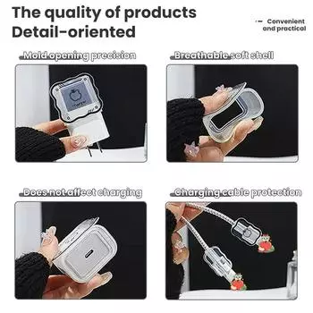 Применимый 18/20 Вт защитный чехол для зарядного устройства Apple, защитный трос для кабеля передачи данных, простая защитная оболочка для предотвращения поломки чёрный