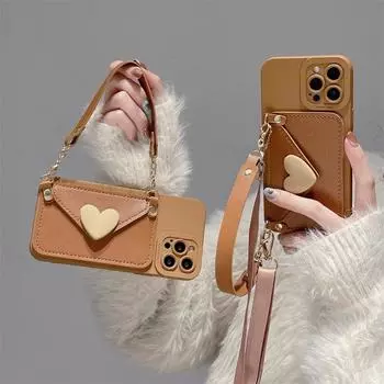 Применимый чехол для мобильного телефона Apple 16 Card Bag 14pro Love IPhone 15 Messenger Rope 13 Internet Celebrity 12 Change Bag 11 Apple 16