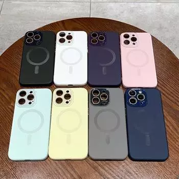 Применимый чехол для мобильного телефона iPhone15PRO, жидкий силиконовый магнитный присоска Apple 14, кристальная пленка для линз, устойчивая к падениям 13, мягкий чехол 2 iPhone16PRO MAX чёрный