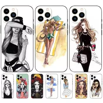 Применимый чехол для мобильного телефона iPhone16, новый чехол для мобильного телефона для девушки, чехол для телефона для девушки iPhone13