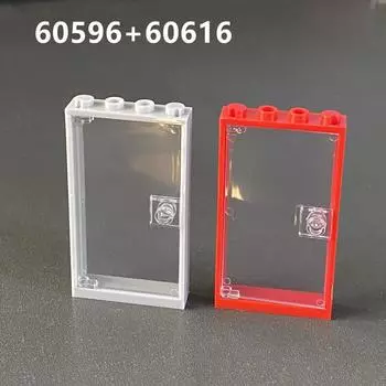 Применимый строительный блок Мелкозернистый строительный блок Строительные аксессуары 60616 Стекло 60596 1X4X6 Дверная рама 6064030