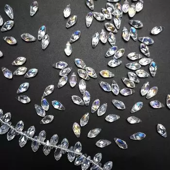 Примерно 200 стеклянных прозрачных нитяных капель 6 x 12 Аксессуары для рукоделия Использование Бусины, Бусины, Бусины, Форма, мм, Материалы, Принадлежности,