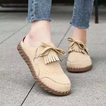 Примерочная модная сумка с кисточками, полутапочки женские весенне-летние уличные тапочки для дома с плоским дном, ленивые, одна педаль, без каблука 35 хаки