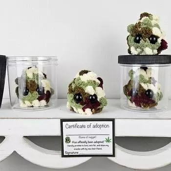 Примите плюшевый наггетс с сорняками, плюшевый наггетс с сорняками, плюшевые игрушки ручной работы в банке, плюшевые украшения Little Nugget для рабочего стола