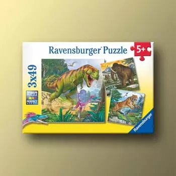 Примитивные животные 3X49 деталей Ravensburger V Puzzle, популярная корейская настольная игра