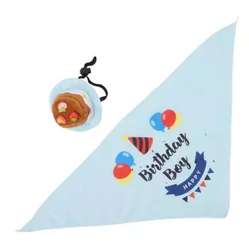 Принадлежности для дня рождения собаки Смешной пищащий бандана для собаки Треугольные слюнявчики Шарф для собаки щенка синий