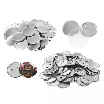 Принадлежности для изготовления значков, 100 комплектов, круглые значки диаметром 58 мм, детали для машины для изготовления пуговиц, изготовление значков/зеркал/фоторамок своими руками