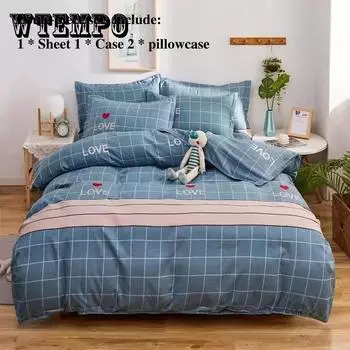 Принадлежности для кроватей Шлифовальная четырехсекционная толстая саржевая кровать, комплект одной подушки, комплект домашнего постельного белья, двуспальная кровать 1,8 м, 2 метра Queen