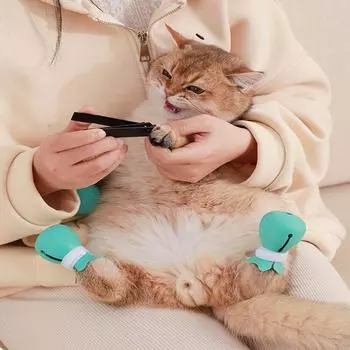 Принадлежности для купания кошек и собак, чехлы для ног для ванн для животных, защищающие от царапин и укусов, перчатки от царапин для кошек, принадлежности для животных, защищающие от царапин синий