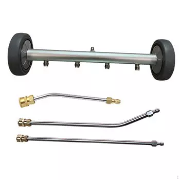 Принадлежности для моечных машин с 4 насадками. Очиститель ходовой части. Портативная водяная метла из нержавеющей стали. серый