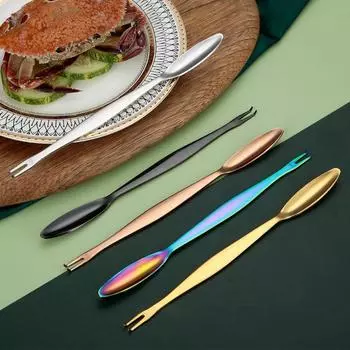 Принадлежности для морепродуктов, фруктов, орехов Инструменты для сбора крабов Вилка для крабов Инструменты для морепродуктов Ложки для омаров серебряный