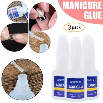 Принадлежности для ногтей Клей для ногтей с кисточкой Клей для накладных ногтей 30 мл 3 шт One size синий