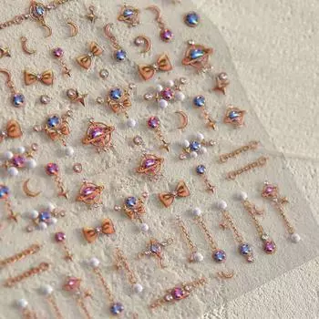 Принадлежности для ногтей Желейные наклейки для ногтей Металлическая корона в форме желе Украшения для ногтей Маникюрный салон