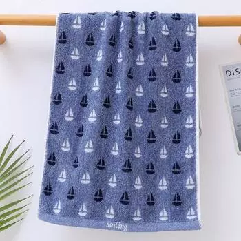 Принадлежности для одеяла для ванной комнаты 35x75 см, банное полотенце из хлопка в парусном стиле, роскошное полотенце для лица с рисунком, быстросохнущее, простое спортивное полотенце для пары синий
