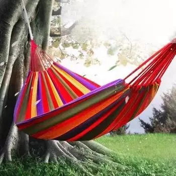 Принадлежности для улицы, одинарный утолщенный парусиновый гамак, кемпинг, качели, сетка, кровать, антифлип, полосатый планер A