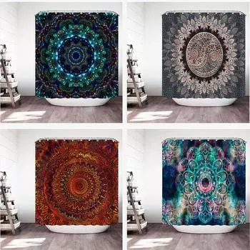 Принадлежности для ванной комнаты, серия Мандала, занавеска для душа, богемный ветер, водонепроницаемая занавеска для душа, занавеска для ванной комнаты, занавеска для ванной комнаты 90x180cm36x71inch