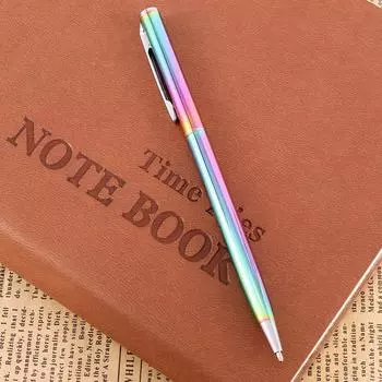 Принадлежности Шариковая ручка с вращающимся стержнем из нержавеющей стали Шариковая ручка Канцелярские принадлежности для студентов Рекламные ручки разноцветный