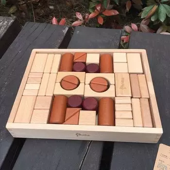 Prince Mother Beech Крупнокусковые кусаемые твердые деревянные строительные блоки для малышей в подарок 1-2-3-4-летний образовательный Large Size Building Block