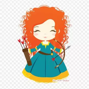 Princesas милые Merida Belle с термопереносной печатью, виниловые нашивки, наклейки для одежды, аппликации «сделай сам», моющиеся нашивки