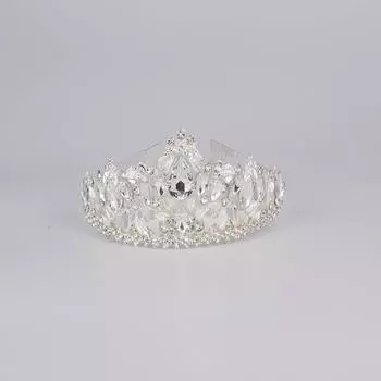 Принцесса Бриллиантовая Атмосфера Тяжелая Промышленная Корона Свадебное Платье Корона Французская Повязка На Голову Для Взрослых Церемония Полный Бриллиантовый Головной Убор серебряный