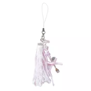 Princess Dream Beaded Handmade Phone Chain Fashionable Keychain Charm Hangings Decoration Trendy Phone Chain Accessory B