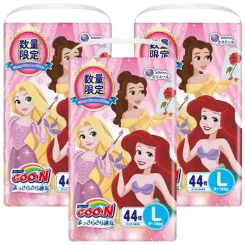 Princess L свежая вентиляция 132 простыни простыни x 3 унисекс Disney Design [Размер брюк] Гун, (9~14 кг), (44 упаковки), [Корпус продан] белый