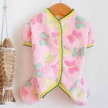 Princess Pet Clothing Small Dog Bigbear Teddy Dog Clothing Spring, Autumn and Winter Back Buckle Four-legged Clothing Thin Flannel XS