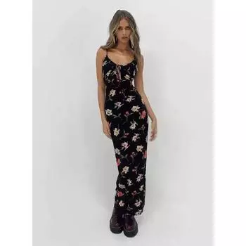 Princess Polly Fashion Сексуальный облегающий повседневный комбинезон на подтяжках с принтом шнуровки Black M