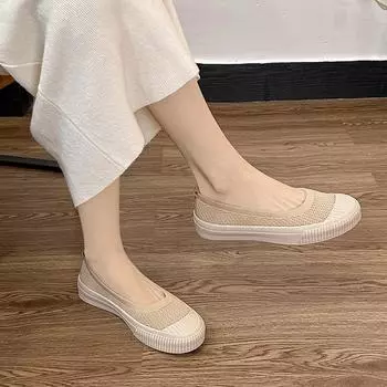 Princess shoes fly-woven single shoes women s 2025 spring and autumn new thick-soled knitted fisherman shoes woven shoes soft-soled loafers women 34