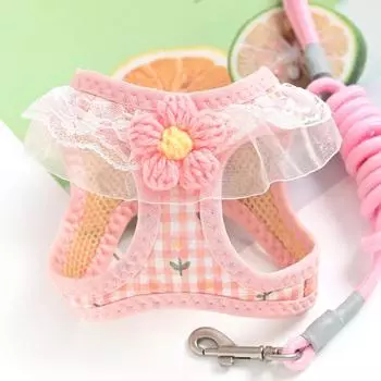 Princess style pet cat small dog dog leash vest chest strap anti-break free XXS