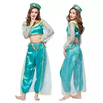 Принцесса Аладдин Хэллоуин Жасмин Взрослый Женский Костюм Платье Косплей Костюмный Набор Adult-S