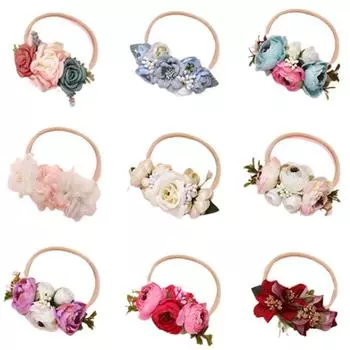 Принцесса для малышей, модная эластичная повязка на голову с цветком, повязки для волос для новорожденных мальчиков и девочек, детские жемчужные свежие стильные милые головные уборы, подарки